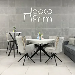 Masa extensibila pentru bucatarie Deco MNOV-MLLC-WHTBLK flexmag.md