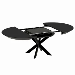 Masa extensibila pentru bucatarie Deco Nova Furnir Black Top+Black Leg flexmag.md