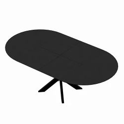 Masa extensibila pentru bucatarie Deco Nova Furnir Black Top+Black Leg flexmag.md