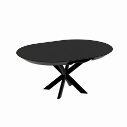 Masa extensibila pentru bucatarie Deco Nova Furnir Black Top+Black Leg flexmag.md