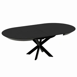 Masa extensibila pentru bucatarie Deco Nova Furnir Black Top+Black Leg flexmag.md