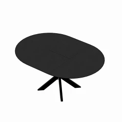 Masa extensibila pentru bucatarie Deco Nova Furnir Black Top+Black Leg flexmag.md