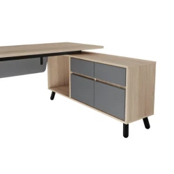 Masa pentru birou cu box incorporat in dreapta Deco Fusion 2000x800-1550x400 flexmag.md