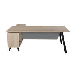 Masa pentru birou cu box incorporat in dreapta Deco Fusion 2000x800-1550x400 flexmag.md