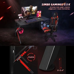 Masa pentru birou Deco EGame Black-Red flexmag.md