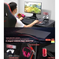Masa pentru birou Deco EGame Black-Red flexmag.md