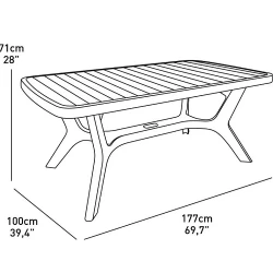 Стол садовый Keter Baltimore Graphite (228342) flexmag.md