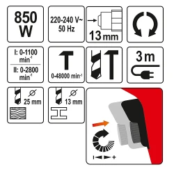 Дрель ударная Yato YT-82037 flexmag.md