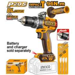 Masina de gaurit si insurubat cu acumulator cu impact Ingco CIDLI209685 flexmag.md