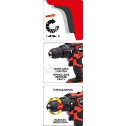 Masina de gaurit si insurubat cu acumulator Yato YT-82781 flexmag.md