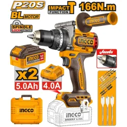 Masina de gaurit si insurubat cu impact pe acumulator Ingco CIDLI201668 flexmag.md