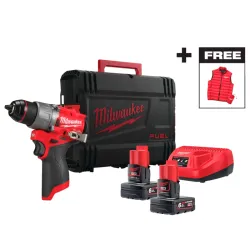 Дрель-шуруповерт аккумуляторный ударный + жилет в подарок Milwaukee M12 FPD2MC-602X flexmag.md