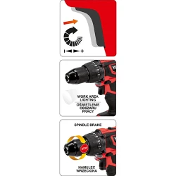 Masina de gaurit si insurubat pe acumulator cu impact Yato YT-82786 flexmag.md