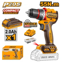 Аккумуляторная дрель и шуруповерт Ingco CDLI205582 flexmag.md