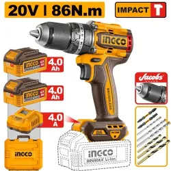 Masina de gaurit si insurubat pe acumulator si impact Ingco CIDLI208689 (2 acumulatori) flexmag.md