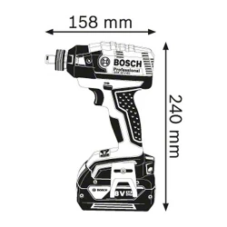 Шуруповерт аккумуляторный ударный Bosch GDX 18 V-EC 2-4 Ач PROF flexmag.md