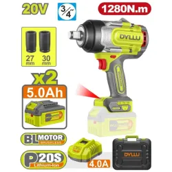Masina de insurubat cu impact pe acumulator Dyllu DTCD1B1285 (2 acumulatori) flexmag.md
