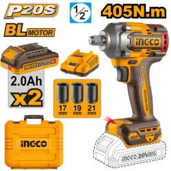 Шуруповёрт аккумуляторный ударный Ingco CIWLI2045 (2 аккумулятора) flexmag.md