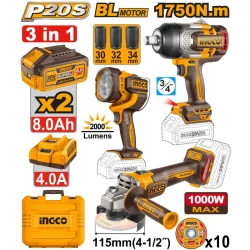 Шуруповерт аккумуляторный + набор инструментов 126 деталей Ingco COSLI250593 flexmag.md