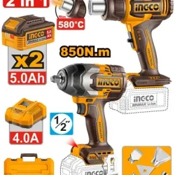 Аккумуляторный шуруповерт и промышленный фен Ingco COSLI260381 flexmag.md