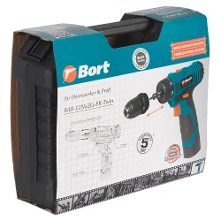 Дрель-шуруповёрт аккумуляторный Bort BAB-12NX2LI-FK-TWIN flexmag.md