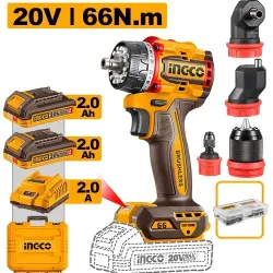 Masina de insurubat si gaurit pe acumulator Ingco CDLI206686 (2 acumulatori) flexmag.md