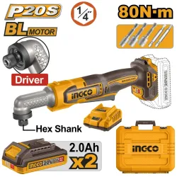 Аккумуляторный угловой ударный шуруповерт Ingco CAIRLI208 flexmag.md