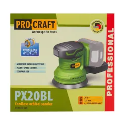 Машина шлифовальная эксцентриковая Procraft PX20BL (без аккумулятора) flexmag.md