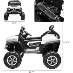 Машинка детская электрическая Kids car Mercedes Benz Unimog 8490033-2Rwhite flexmag.md