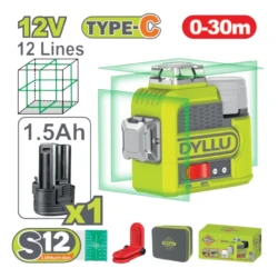 Nivela laser pe acumulator Dyllu DTLE8M12 (1 acumulator) flexmag.md