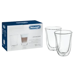 Pahare Cappuccino De'Longhi 220ml 2pcs, Transparent flexmag.md