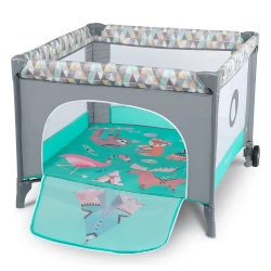 Кроватка раскладная детская Lionelo Fie (Sofie) Turquoise Scandi flexmag.md