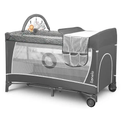 Раскладная детская кроватка Lionelo Flower Grey Scandi flexmag.md