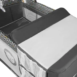 Раскладная детская кроватка Lionelo Flower Grey Scandi flexmag.md