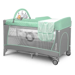Кроватка раскладная детская Lionelo Flower Turquoise flexmag.md