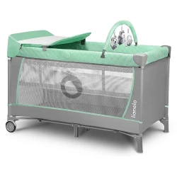 Patuc pliabil pentru copii Lionelo Flower Turquoise flexmag.md