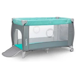 Patuc pliabil pentru copii Lionelo Sven Plus Turquoise flexmag.md