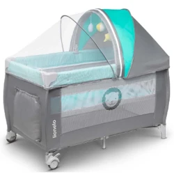 Patuc pliabil pentru copii Lionelo Sven Plus Turquoise flexmag.md
