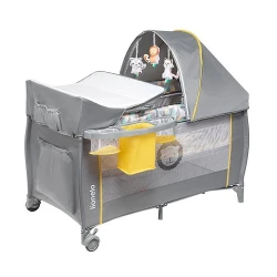 Кроватка раскладная детская Lionelo Sven Plus Yellow Scandi flexmag.md