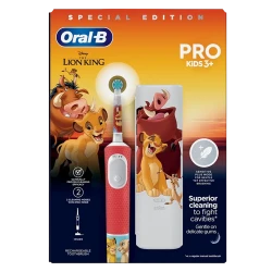 Periuta de dinti electrica Braun Oral-B Pro Kids Lion King, Rosu - Alb flexmag.md