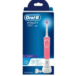 Periuta de dinti electrica Oral-B Vitality 100 Cross Action, Alb Roz flexmag.md