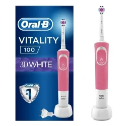 Periuta de dinti electrica Oral-B Vitality 100 Cross Action, Alb Roz flexmag.md