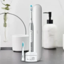 Электрическая зубная щетка Braun Sonic S411.526.3X, серебристая flexmag.md