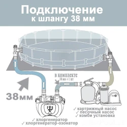 Бассейн с рамкой Bestway Steel Pro Max 5619DBW flexmag.md
