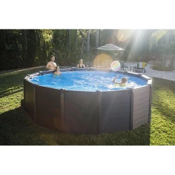 Piscina cu cadru metalic Intex GRAPHITE GRAY PANEL 26384 flexmag.md