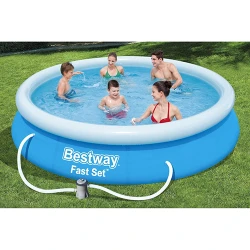 Piscina gonflabila cu pompa de filtrare Bestway Fast Set 57274BW flexmag.md