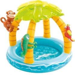 Piscina gonflabila pentru copii cu baldachin Intex Palmierii pe insulă 58417 flexmag.md