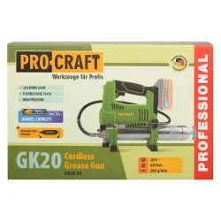 Пистолет для смазки на аккумуляторе Procraft GK20 (без аккумулятора) flexmag.md