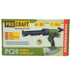 Pistol pentru silicon pe acumulator Procraft PC20 (fara acumulator) flexmag.md