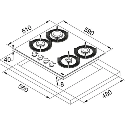 Варочная панель на газовой горелке Franke FHMF 604 4G C (106.0541.749) flexmag.md